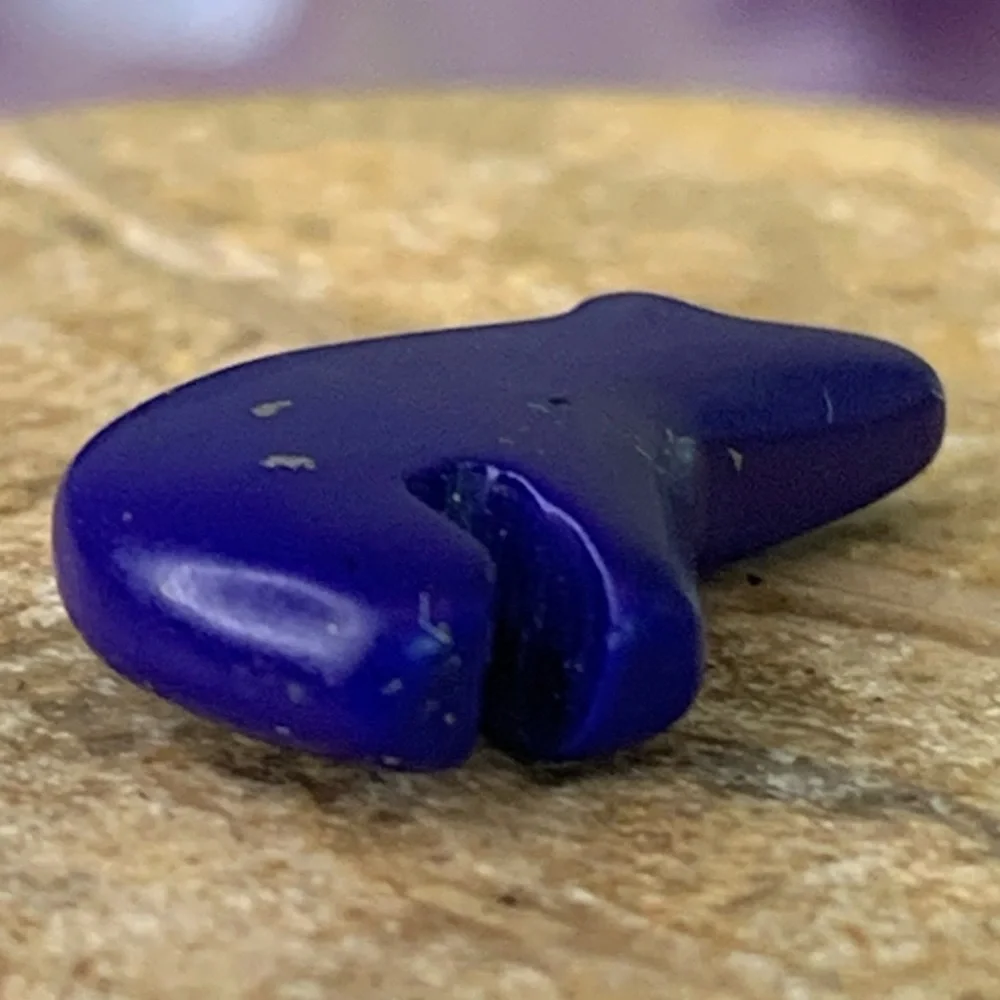 Native American Style Blue Zuni Bear Fetish Bead Carved Miniature Spirit Animal